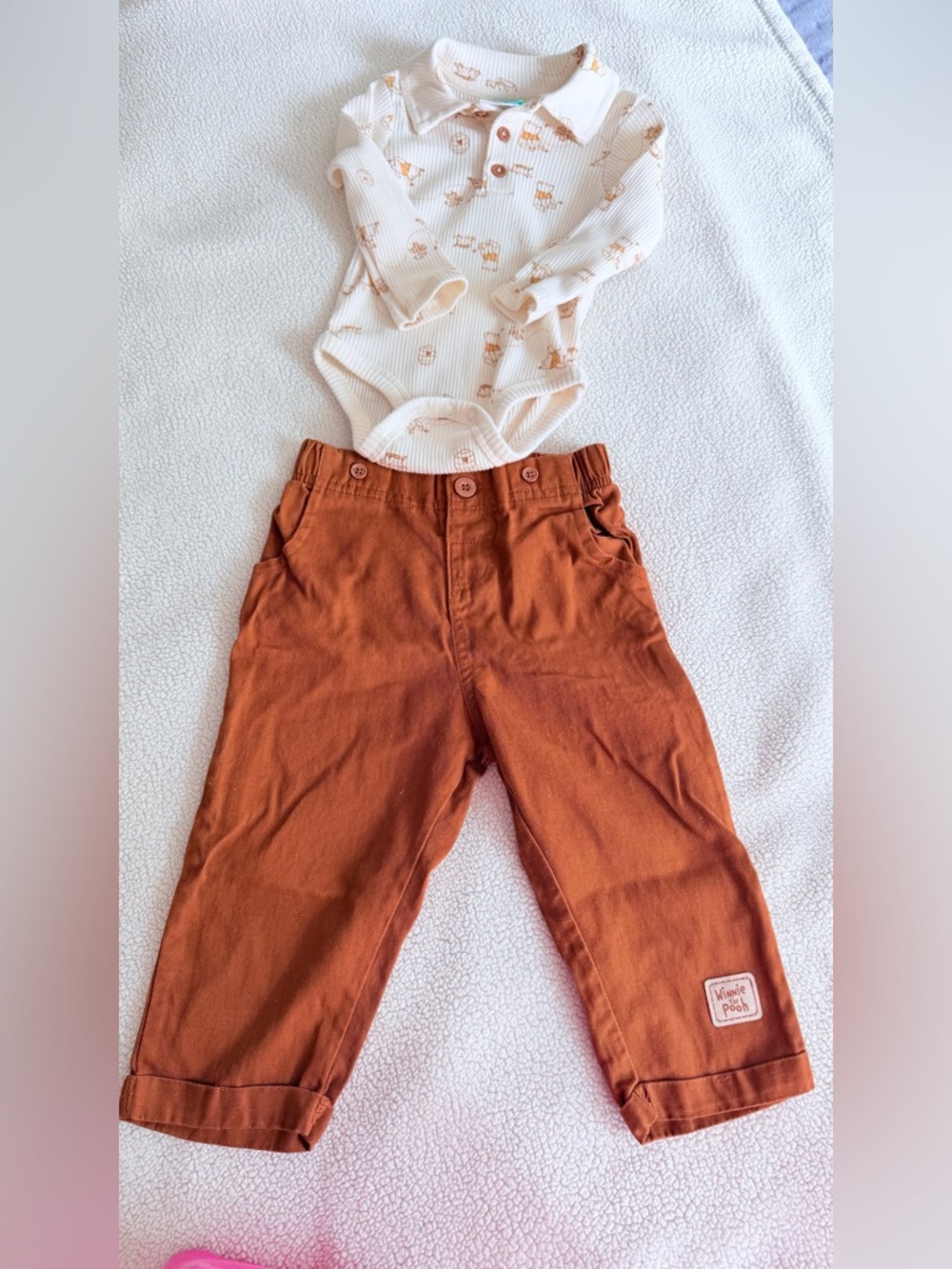 Kids Rust Brown Pull-On Casual Pants